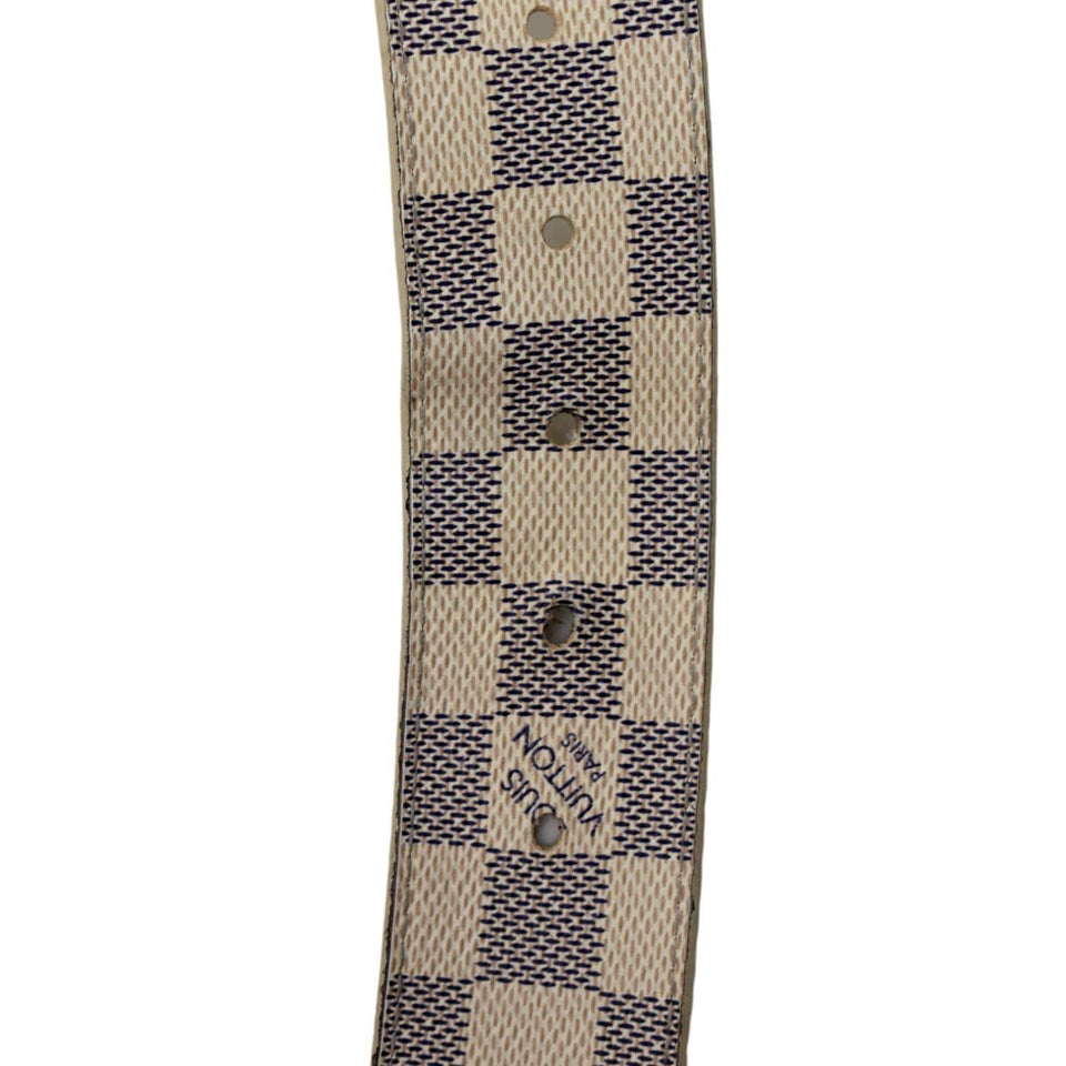 Louis Vuitton LV Initiales Damier Azur Belt White