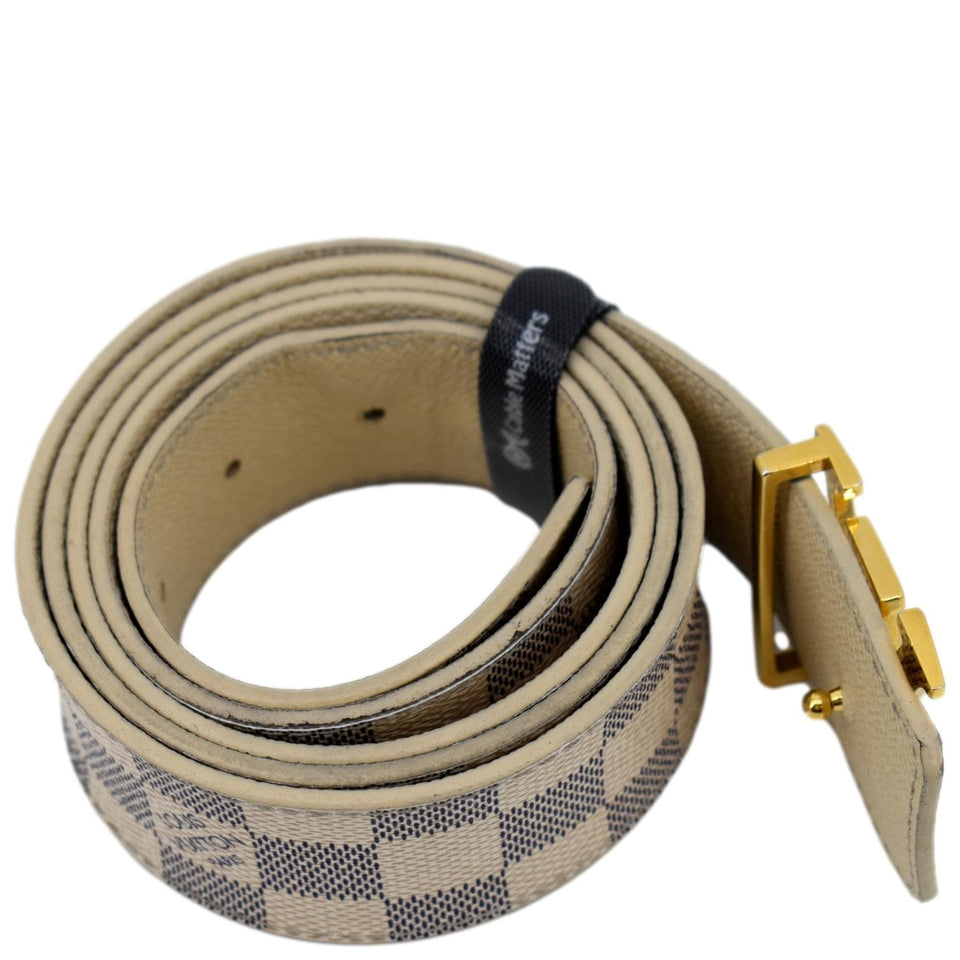 Louis Vuitton LV Initiales Damier Azur Belt White
