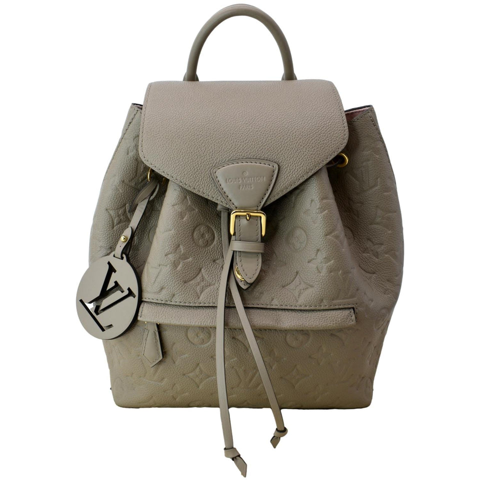 Louis Vuitton Montsouris Monogram Empreinte Leather Backpack Beige