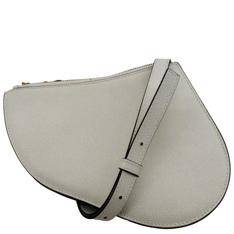 Christian Dior Women Dior Saddle Trio Leather Crossbody Pouch Bag White