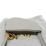 Christian Dior Women Dior Saddle Trio Leather Crossbody Pouch Bag White