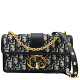 Christian Dior 30 Montaigne Oblique Jacquard Crossbody Bag Blue
