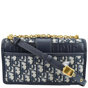 Christian Dior 30 Montaigne Oblique Jacquard Crossbody Bag Blue