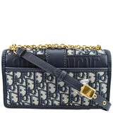 Christian Dior 30 Montaigne Oblique Jacquard Crossbody Bag Blue