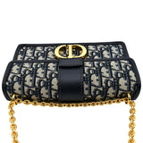 Christian Dior 30 Montaigne Oblique Jacquard Crossbody Bag Blue