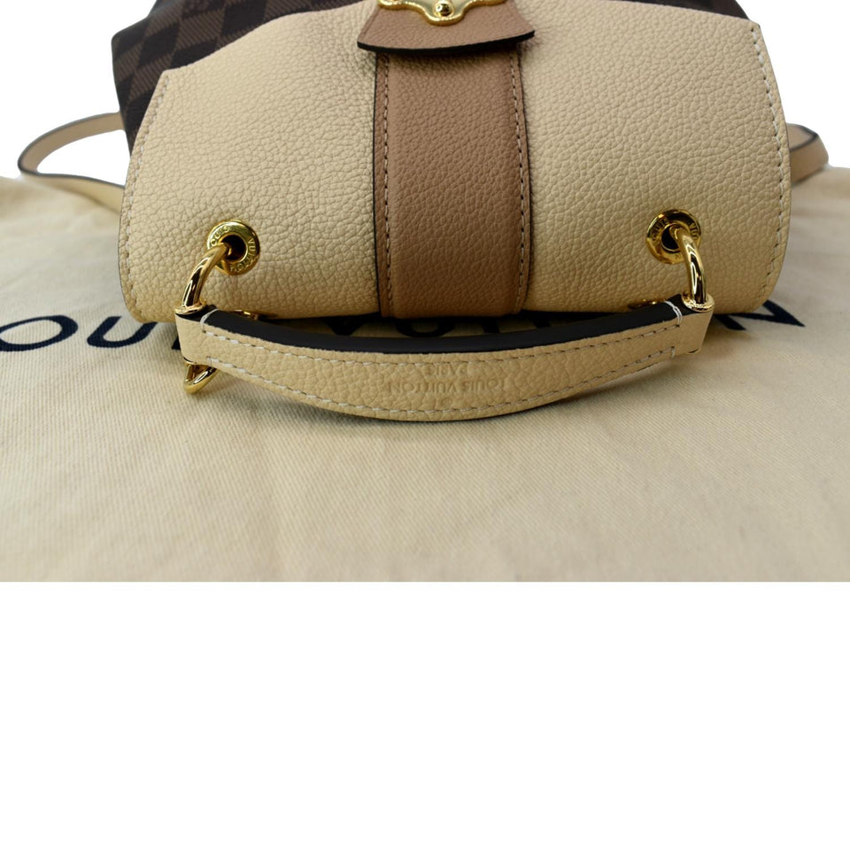 Louis Vuitton Clapton Damier Ebene Backpack Bag Creme Beige