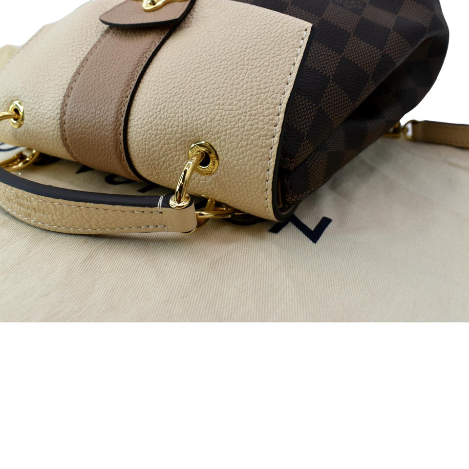 Louis Vuitton Clapton Damier Ebene Backpack Bag Creme Beige