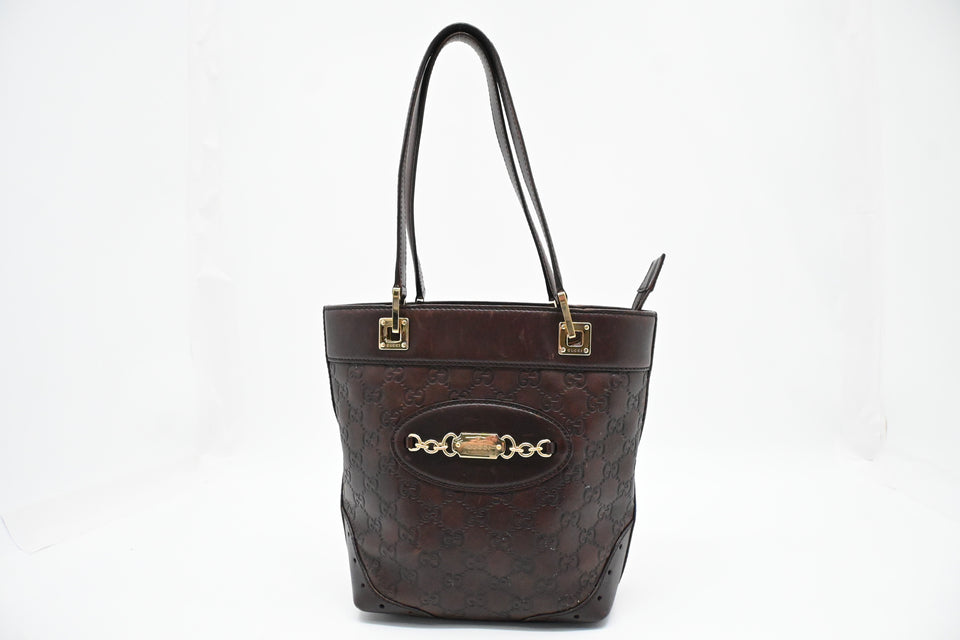 Gucci Shoulder Bag in Plum Guccissima Leather