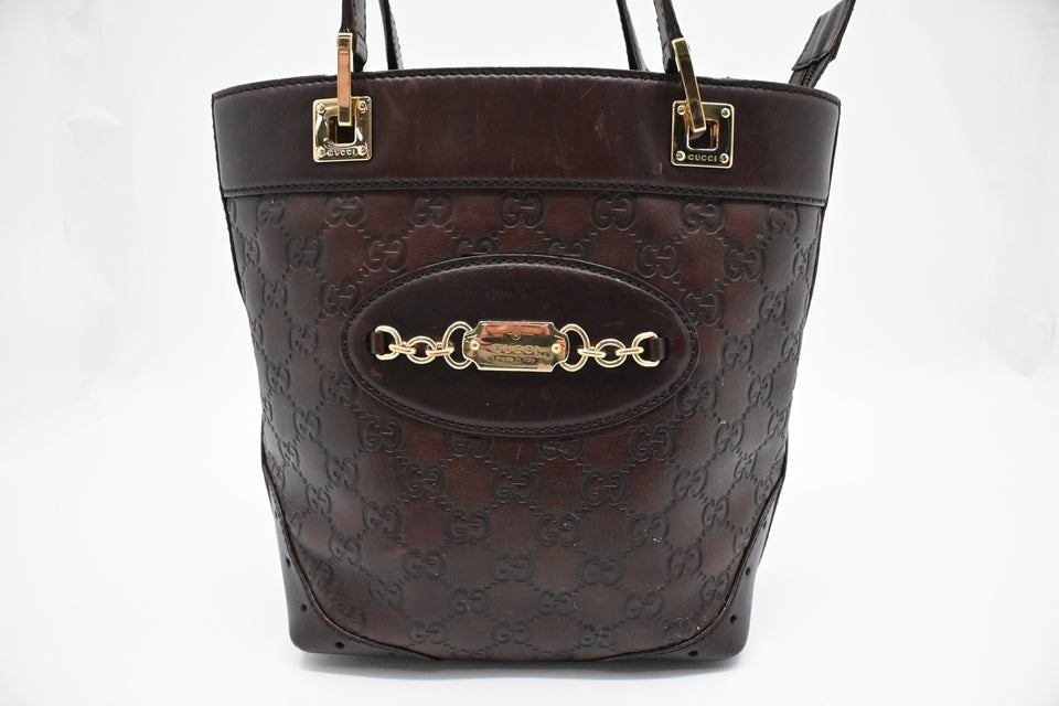 Gucci Shoulder Bag in Plum Guccissima Leather