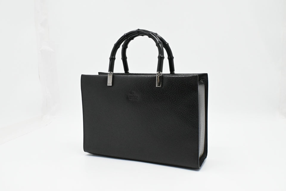 Gucci Bamboo Handbag in Black Leather