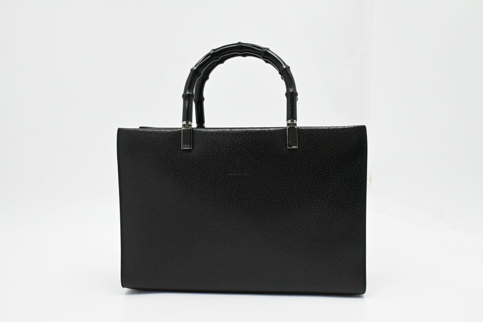 Gucci Bamboo Handbag in Black Leather