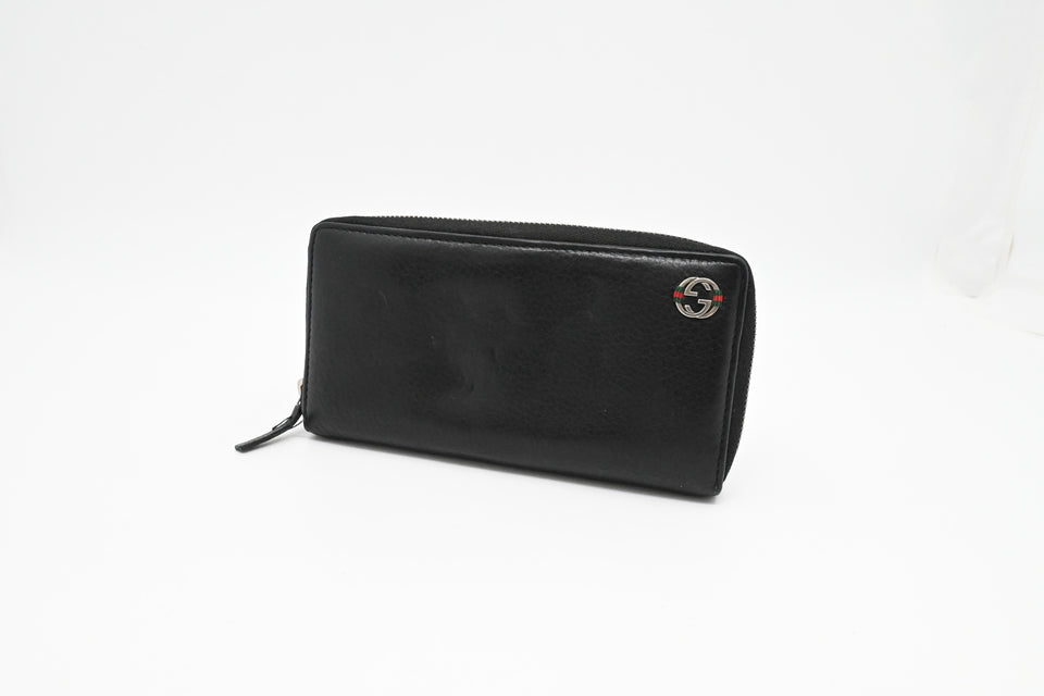Gucci Long Zippy Wallet in Black Leather