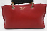 Gucci Bamboo Shopper Bag in Red Leather