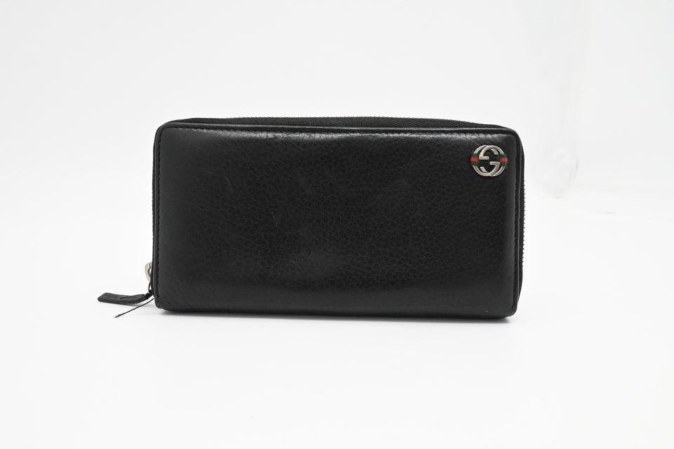 Gucci Long Zippy Wallet in Black Leather