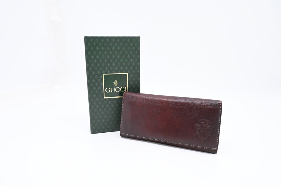 Gucci Long Wallet in Dark Burgundy Leather