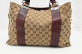 Gucci Bamboo Tote in Brown GG Canvas