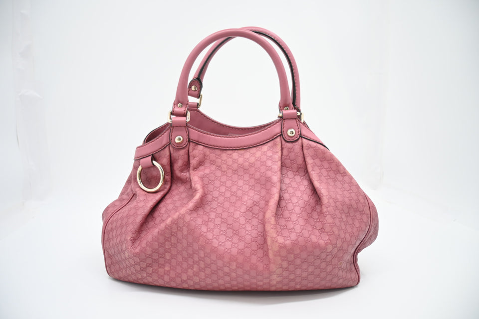 Gucci Sukey Handbag in Pink MicroGuccissima Leather