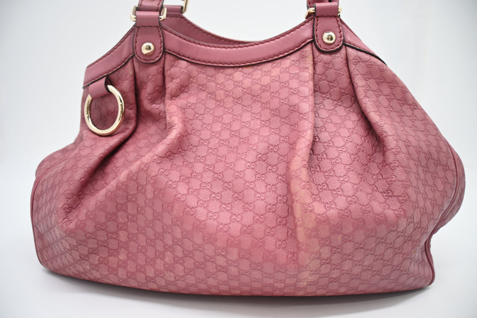 Gucci Sukey Handbag in Pink MicroGuccissima Leather