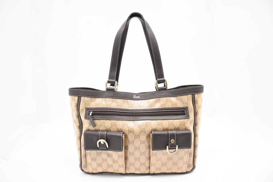 Gucci Tote in Beige Crystal GG Canvas