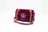 Gucci Marmont Chain Shoulder Bag in Purple Matelasse Velvet