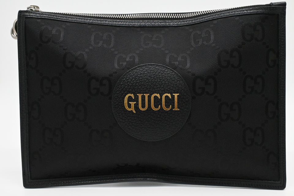 Gucci "Off the Grid" Wristlet Pouch in Black Canvas