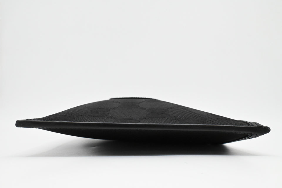 Gucci "Off the Grid" Wristlet Pouch in Black Canvas