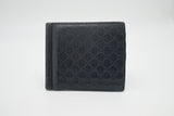Gucci Bifold Money Clip Wallet in Navy Blue Leather