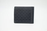Gucci Bifold Money Clip Wallet in Navy Blue Leather