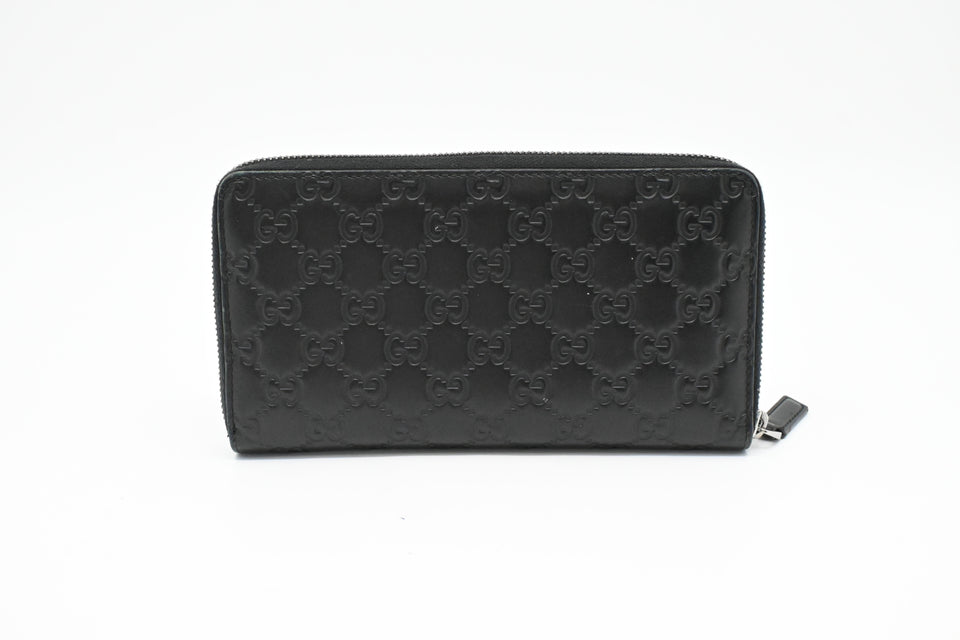 Gucci Zippy Organizer in Black Guccissima Leather