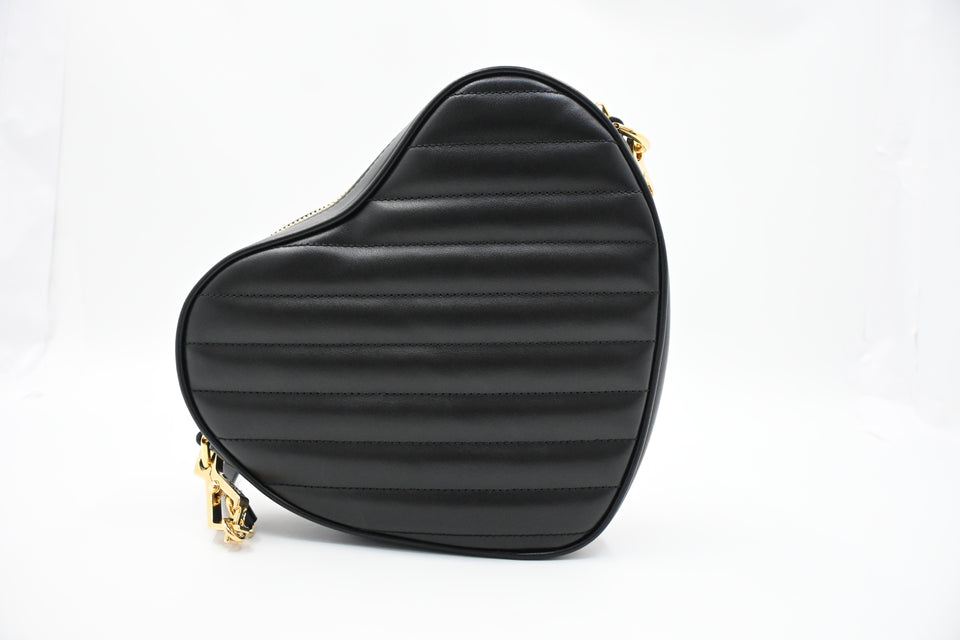 Gucci Heart Crossbody Bag in Black Quilted Leather