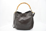 Gucci 2-Way Bamboo Tote Bag in Brown Leather