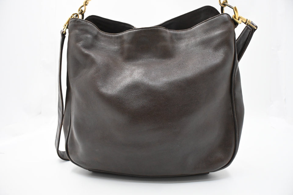 Gucci 2-Way Bamboo Tote Bag in Brown Leather