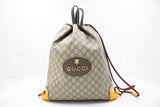 Gucci Tiger Drawstring Backpack in GG Supreme Canvas
