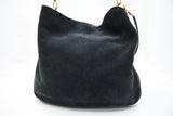 Gucci 2-Way Bamboo Tote Bag in Dark Blue Suede