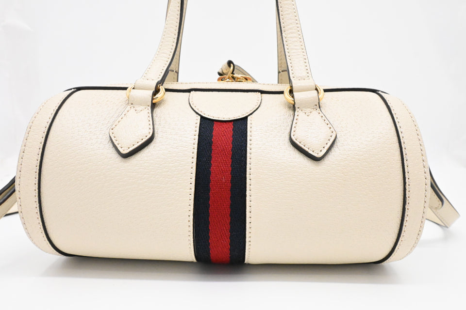 Gucci Round Crossbody Bag in Cream Leather
