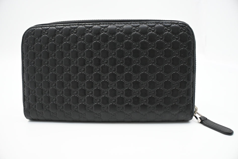 Gucci Long Wallet in Black MicroGuccissima Leather