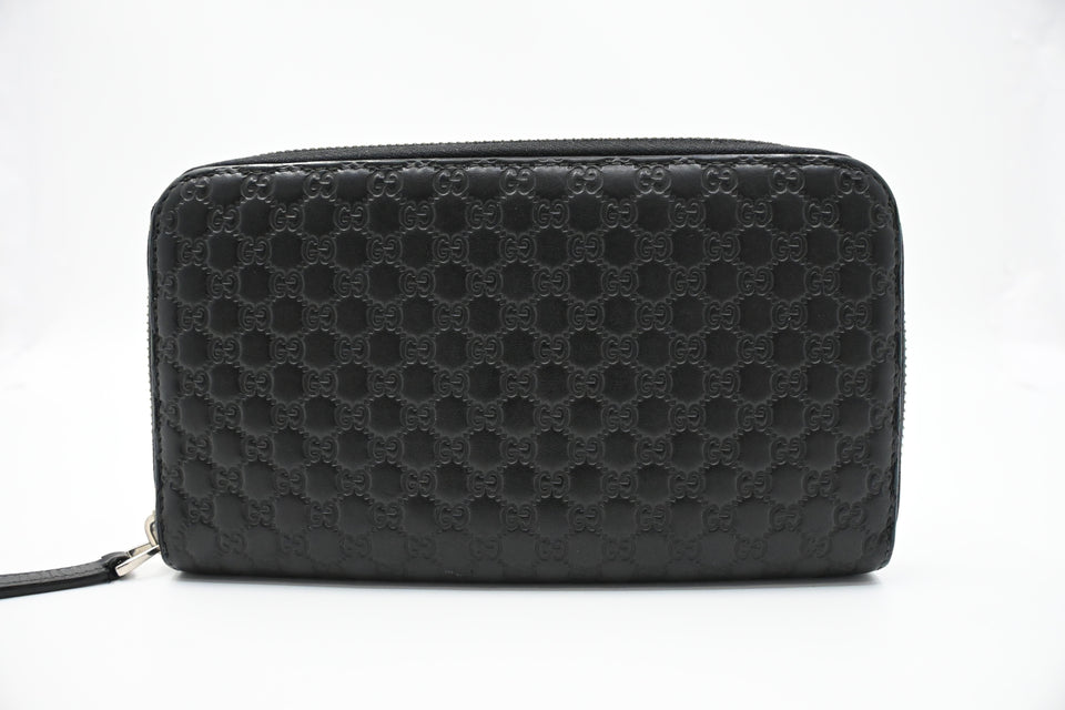 Gucci Long Wallet in Black MicroGuccissima Leather