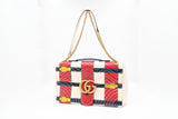 Gucci Trompe L'oeil Maxi Marmont Shoulder Bag in White, Red, and Blue Leather