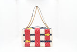 Gucci Trompe L'oeil Maxi Marmont Shoulder Bag in White, Red, and Blue Leather
