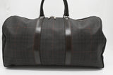 Burberry Travel Bag in Brown Checked Coated Canvas