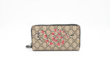 Gucci Zippy Snake Wallet in GG Supreme Canvas