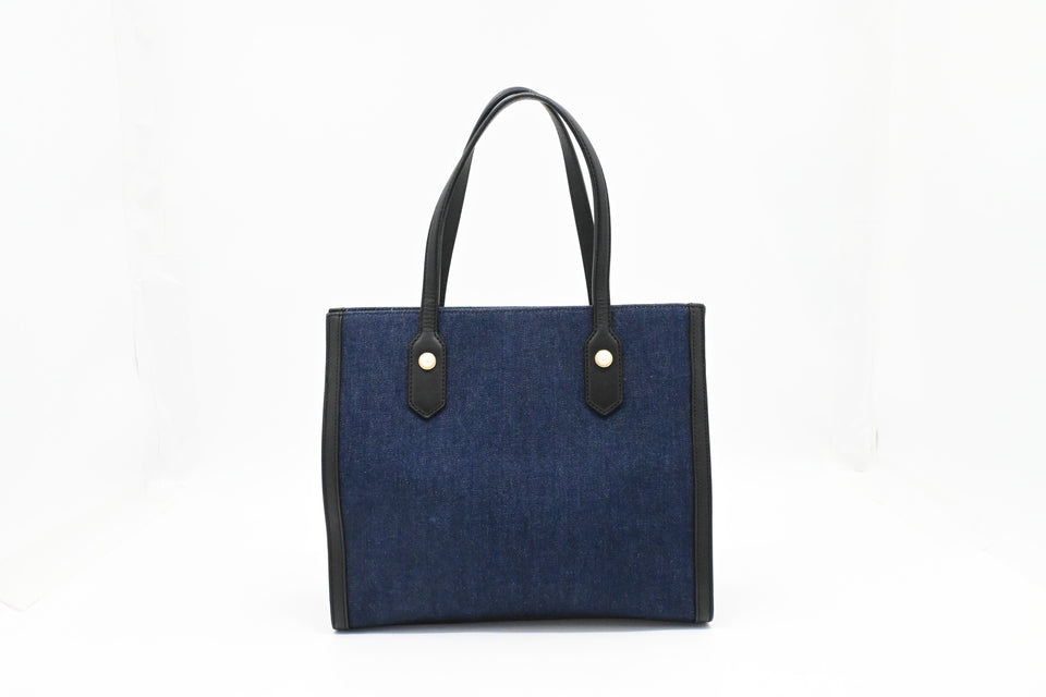 Gucci Tiger Embroidered Tote in Denim Canvas