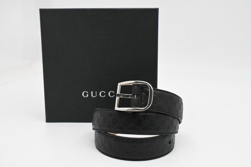 Gucci Belt in Black MicroGuccissima Leather