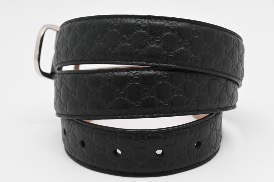 Gucci Belt in Black MicroGuccissima Leather