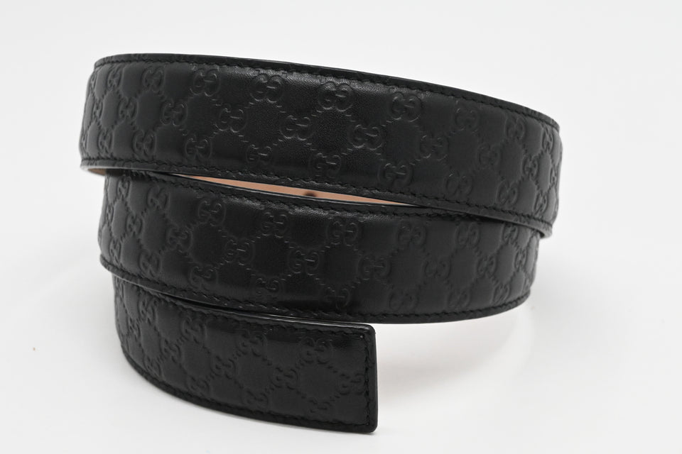Gucci Belt in Black MicroGuccissima Leather