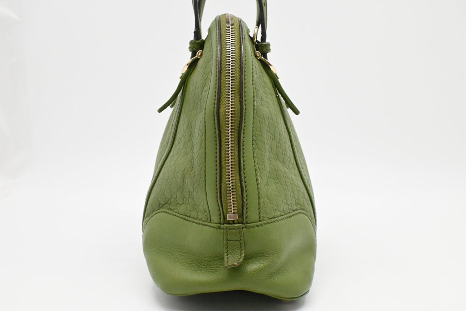 Gucci Dome Shoulder Bag in Green Micro Guccissima Leather