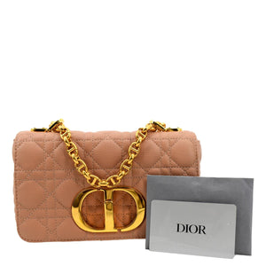 Christian Dior Caro Cannage Calf Leather Shoulder Bag Rose Des