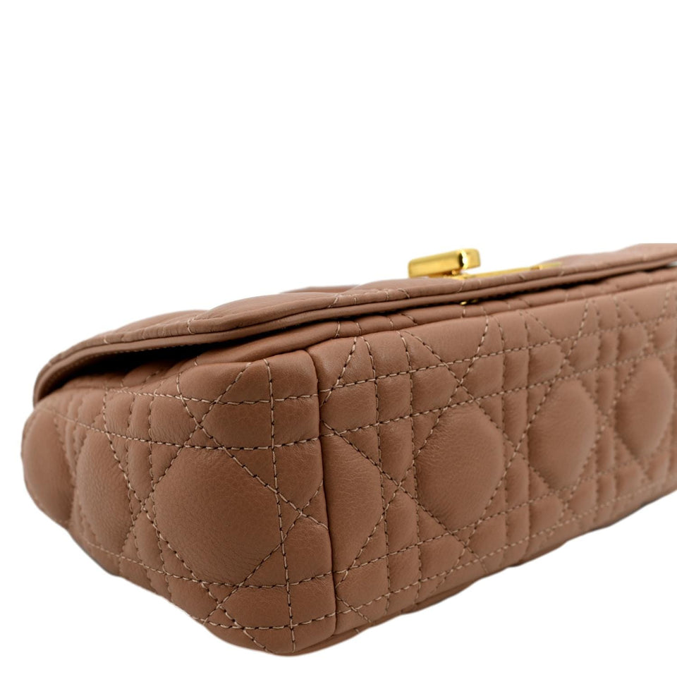 Christian Dior Caro Cannage Calf Leather Shoulder Bag Rose Des