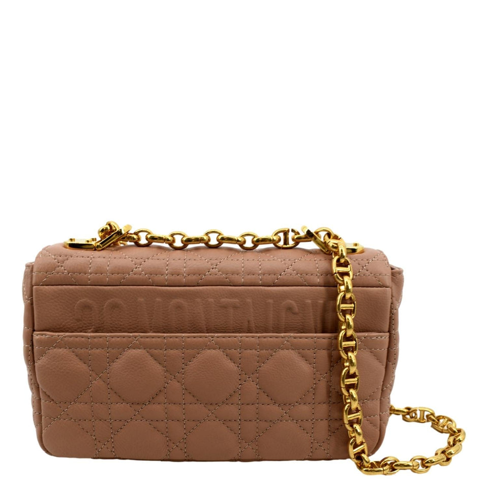 Christian Dior Caro Cannage Calf Leather Shoulder Bag Rose Des