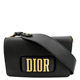 Christian Dior Dio(r)evolution Flap Grained Calfskin Shoulder Bag Black